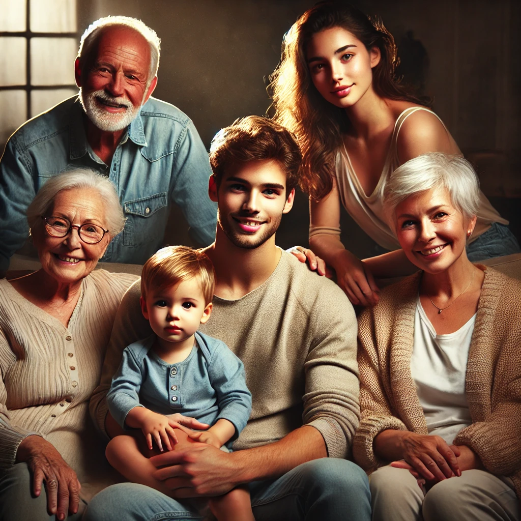 Família reunida em um momento de união e tranquilidade